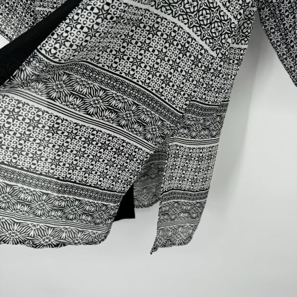 Kona Sol Womens Kimono Cardigan cover up swim Black Pattern Size S/M - Picture 6 of 10